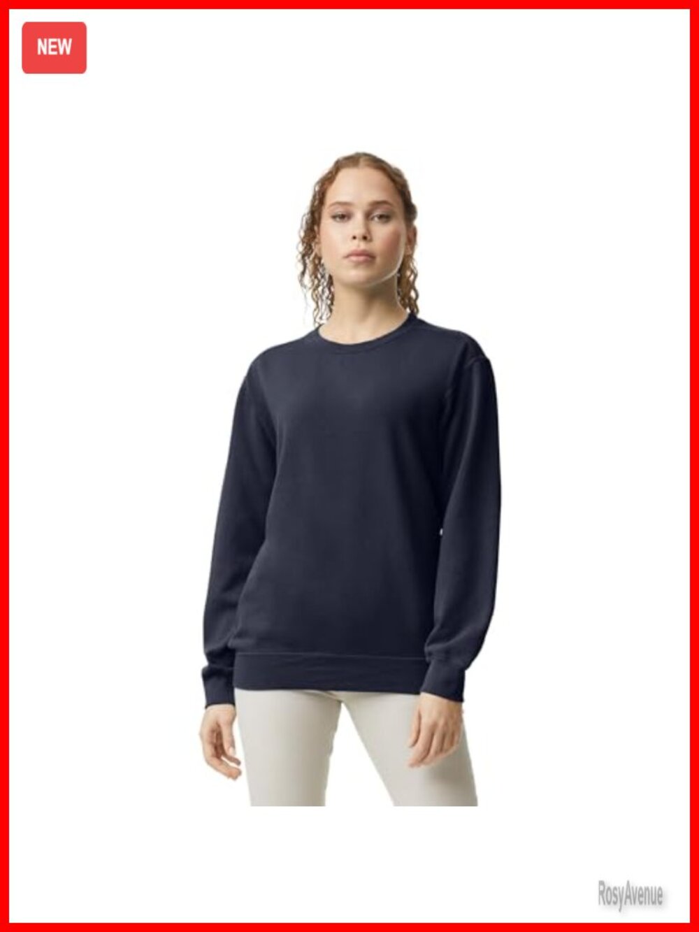 Comfort Colors Crewneck Sweatshirt Relaxed Fit Fleece Pullover